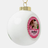 Proud Grandma Monogram M New Baby Girl Keramische Bal Ornament (Links)