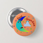 Proud Grandma New Baby Boy Ronde Button 5,7 Cm (Voorkant /achterkant)