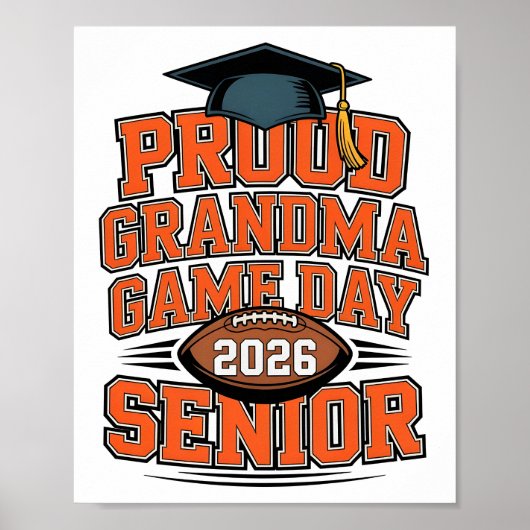 Proud Grandma of a 2026 Football Senior Class Post Poster (Voorkant)