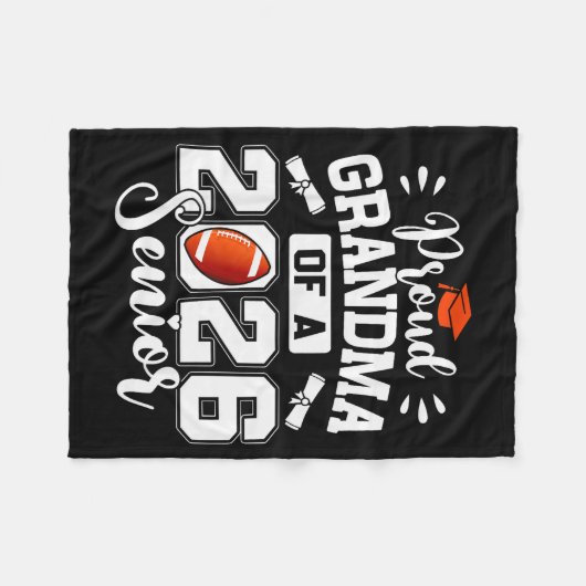 Proud Grandma Of A 2026 Senior Football Graduation Fleece Deken (Voorkant (Horizontaal))