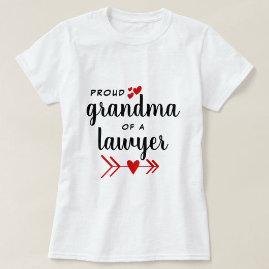 Proud Grandma of a Lawyer Red Hearts T-shirt (Design voorkant)