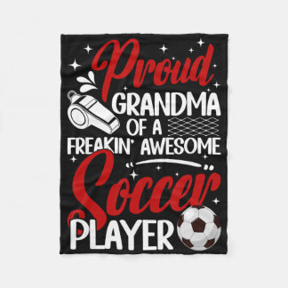 Proud Grandma Of A Soccer Player Grandma Soccer Gr Fleece Deken