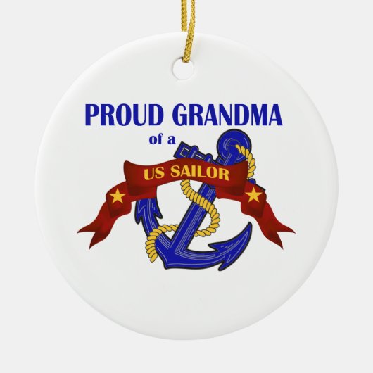 Proud Grandma of a US Sailor Ornament (Voorkant)