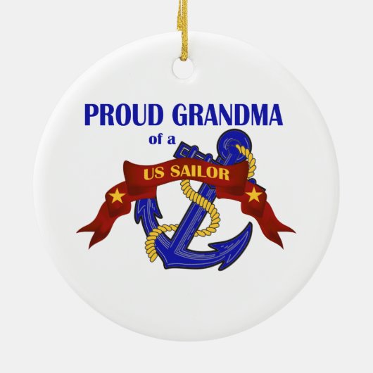 Proud Grandma of a US Sailor Ornament (Achterkant)