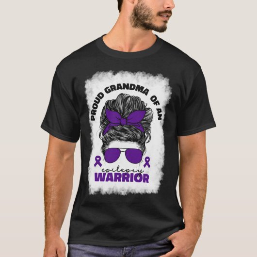 Proud Grandma of Epilepsy Warrior Epilepsy Awarene T-shirt (Voorkant)
