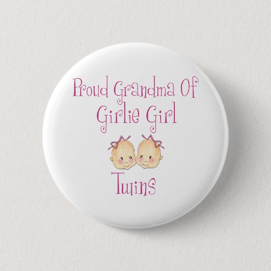 Proud Grandma of Girl Twins Ronde Button 5,7 Cm (Voorkant)