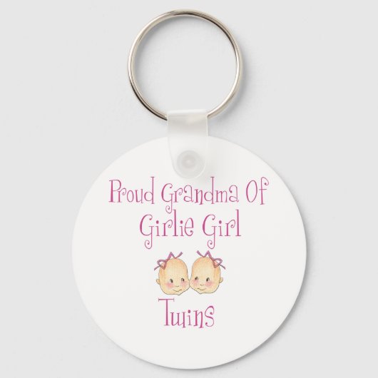 Proud Grandma of Girl Twins Sleutelhanger (Voorkant)