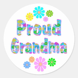 Proud Grandma Ronde Sticker