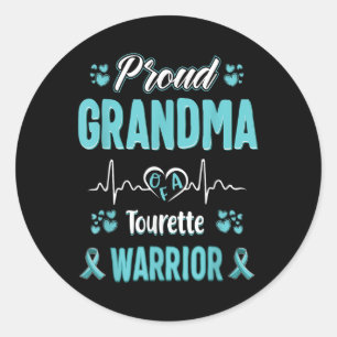 Proud Grandma Tourette Syndrome Warrior Awareness Ronde Sticker