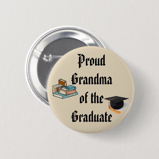 PROUD GRANDMA VAN AFSTUDEREN knoop Ronde Button 5,7 Cm (Voorkant /achterkant)