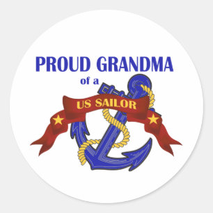 Proud Grandma van een Amerikaanse Sailor Ronde Sticker