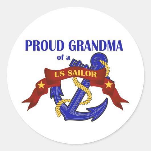 Proud Grandma van een Amerikaanse Sailor Ronde Sticker (Voorkant)