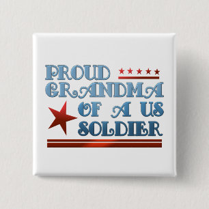 Proud Grandma van een Amerikaanse soldaat Vierkante Button 5,1 Cm