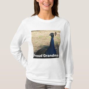 Proud Grandma Vibrant Peacock Foto Natuur T-shirt
