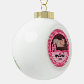 Proud Grandouders Monogram M New Baby Girl Keramische Bal Ornament (Links)