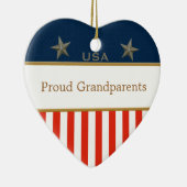 Proud Grandouders Patriotic Photo Heart Keramisch Ornament (Rechts)