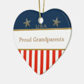 Proud Grandouders Patriotic Photo Heart Keramisch Ornament (Links)