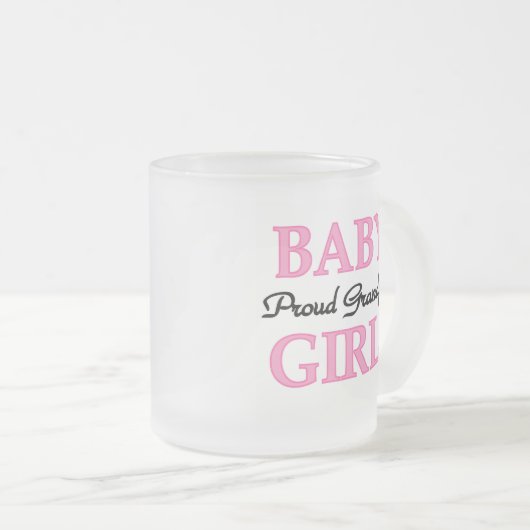 Proud Grandpa Baby Girl T-shirts en cadeautjes Matglas Koffiemok (Voorkant rechts)