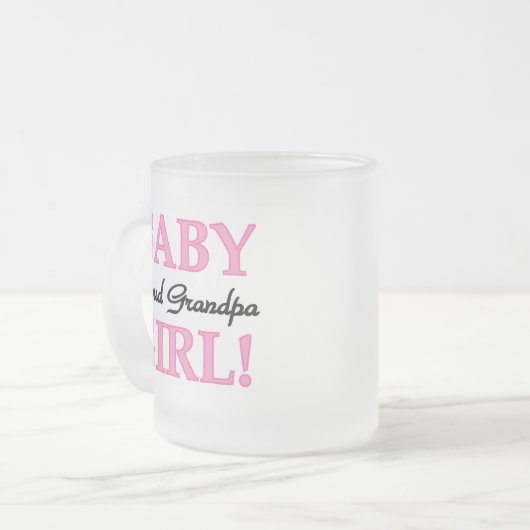 Proud Grandpa Baby Girl T-shirts en cadeautjes Matglas Koffiemok (Voorkant links)