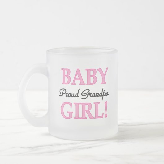 Proud Grandpa Baby Girl T-shirts en cadeautjes Matglas Koffiemok (Links)