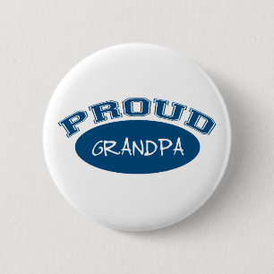 Proud Grandpa (blauw) Ronde Button 5,7 Cm