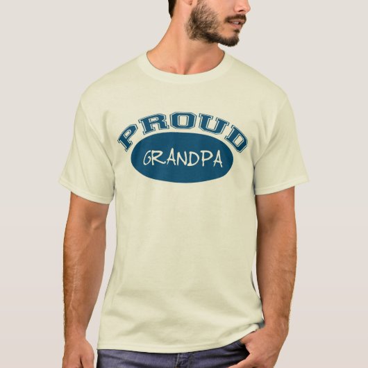 Proud Grandpa (blauw) T-shirt (Voorkant)