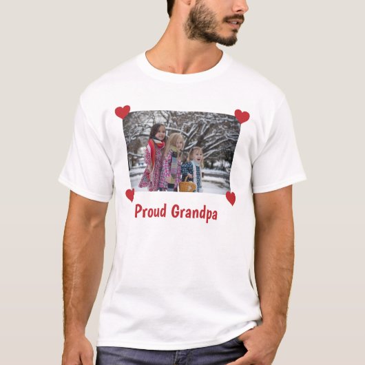 Proud Grandpa Love Personalize Photo Make your T-shirt (Voorkant)