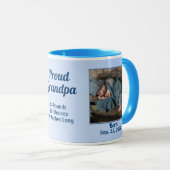 Proud Grandpa New Baby Blue Foto Mok (Voorkant rechts)