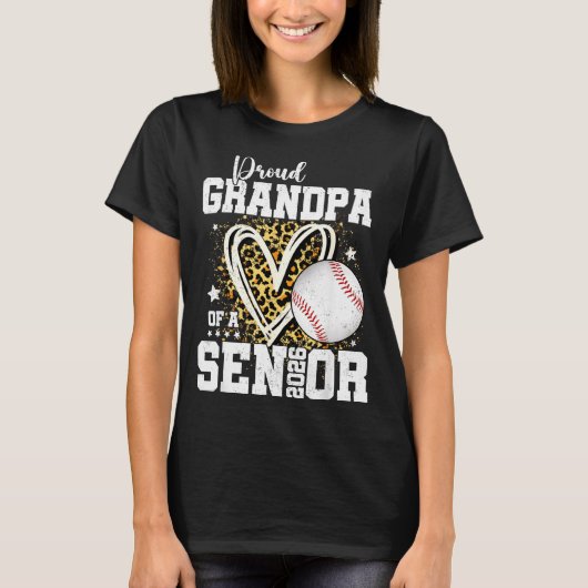 Proud Grandpa Of A 2026 Senior Baseball Graduation T-shirt (Voorkant)