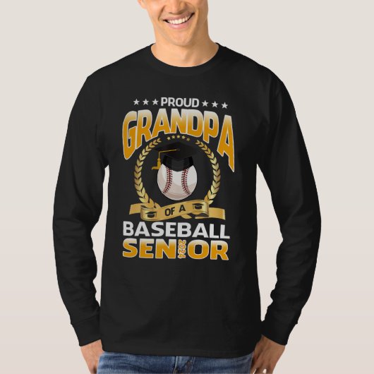 Proud Grandpa Of A Baseball Senior 2024 Graduation T-shirt (Voorkant)