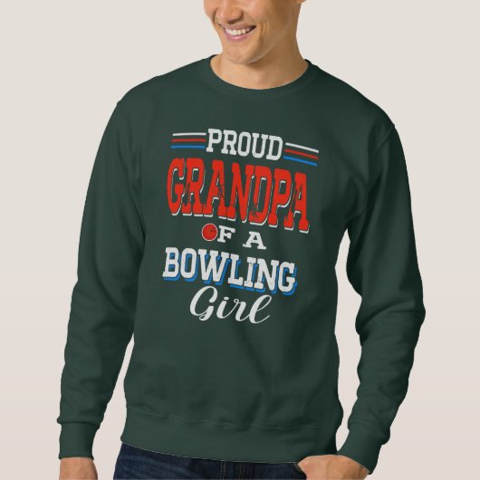 Proud Grandpa Of A Bowling Girl Funny Fan Lover Trui (Voorkant)