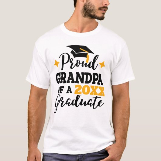 Proud Grandpa van 2022 afstuderen zwart goud pet T-shirt (Voorkant)