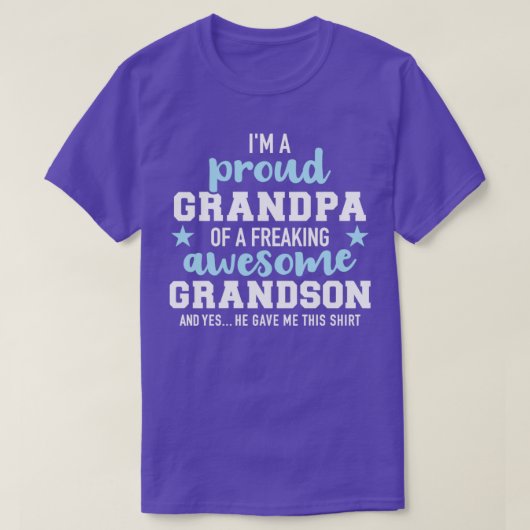 Proud grandpa van een geweldige kleinzoon t-shirt (Design voorkant)