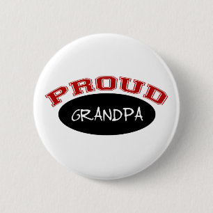 Proud Grandpa (zwart en rood) Ronde Button 5,7 Cm