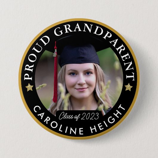 Proud Grandparent Photo 2023 Afstuderen Button (Voorkant)