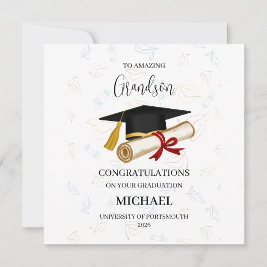 Proud Grandson Graduation Personalized Kaart (Voorkant)