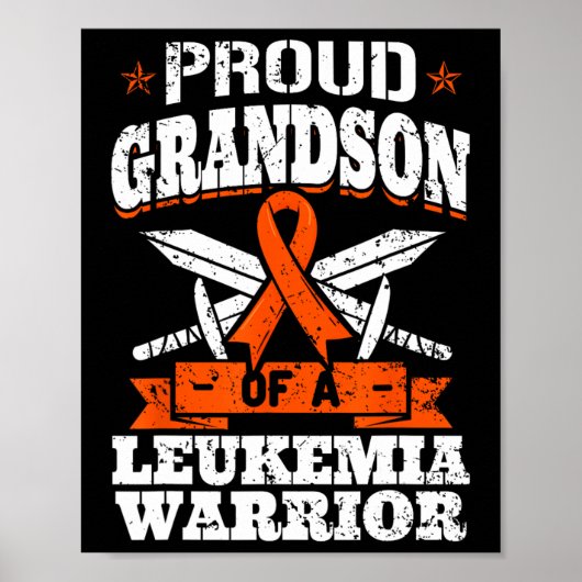 Proud Grandson of a Leukemia Warrior Awareness Blo Poster (Voorkant)
