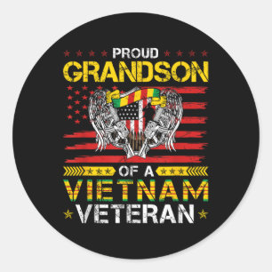 Proud Grandson of a Vietnam Veteran Ronde Sticker