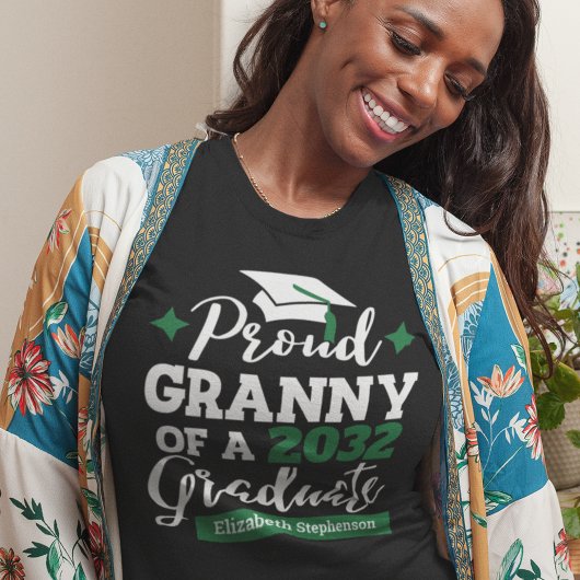 Proud Granny van 2023 afstuderen zwarte groene tas T-shirt
