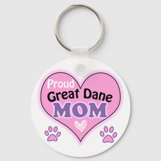 Proud Great Dane Mam Sleutelhanger (Voorkant)