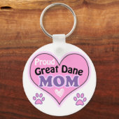 Proud Great Dane Mam Sleutelhanger (Voorkant)