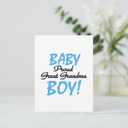 Proud Great Grandma Baby Boy Tshirts and Gifts Briefkaart (Staand voorkant)