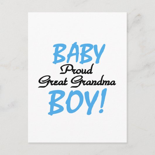 Proud Great Grandma Baby Boy Tshirts and Gifts Briefkaart (Voorkant)