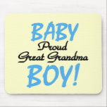 Proud Great Grandma Baby Boy Tshirts and Gifts Muismat<br><div class="desc">De trotse grootmoeder van een baby zal van dit zwarte en blauwe tekstontwerp houden Proud Great Grandma of a Baby Boy Tshirts,  hoodies,  mokken,  kaarten,  stickers,  canvas tassen,  magneten en nog veel meer!</div>