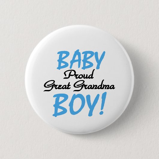 Proud Great Grandma Baby Boy Tshirts and Gifts Ronde Button 5,7 Cm (Voorkant)