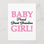 Proud Great Grandma Baby Girl-overhemden en -cadea Briefkaart (Voorkant)