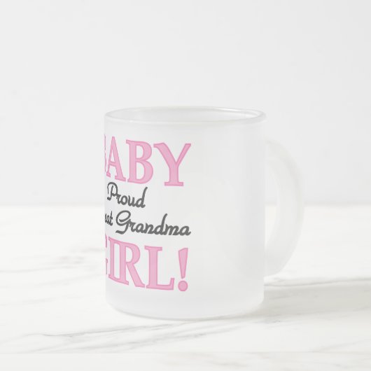 Proud Great Grandma Baby Girl-overhemden en -cadea Matglas Koffiemok (Voorkant rechts)