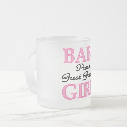 Proud Great Grandma Baby Girl-overhemden en -cadea Matglas Koffiemok (Voorkant links)