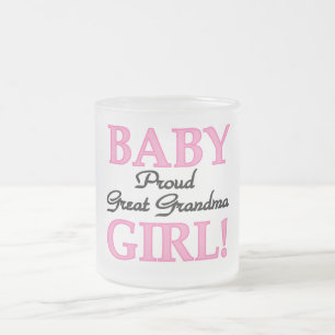 Proud Great Grandma Baby Girl-overhemden en -cadea Matglas Koffiemok