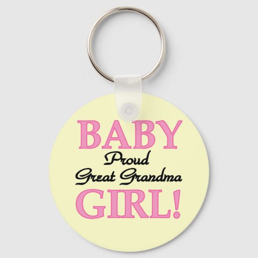 Proud Great Grandma Baby Girl-overhemden en -cadea Sleutelhanger (Voorkant)